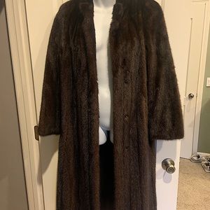 Vintage brown mink full length coat